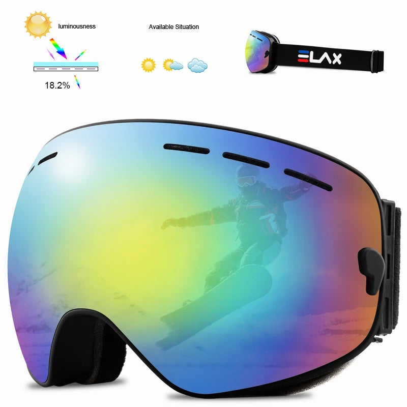 ELAX Double Layer Anti-Fog Ski & Snowboard Goggles