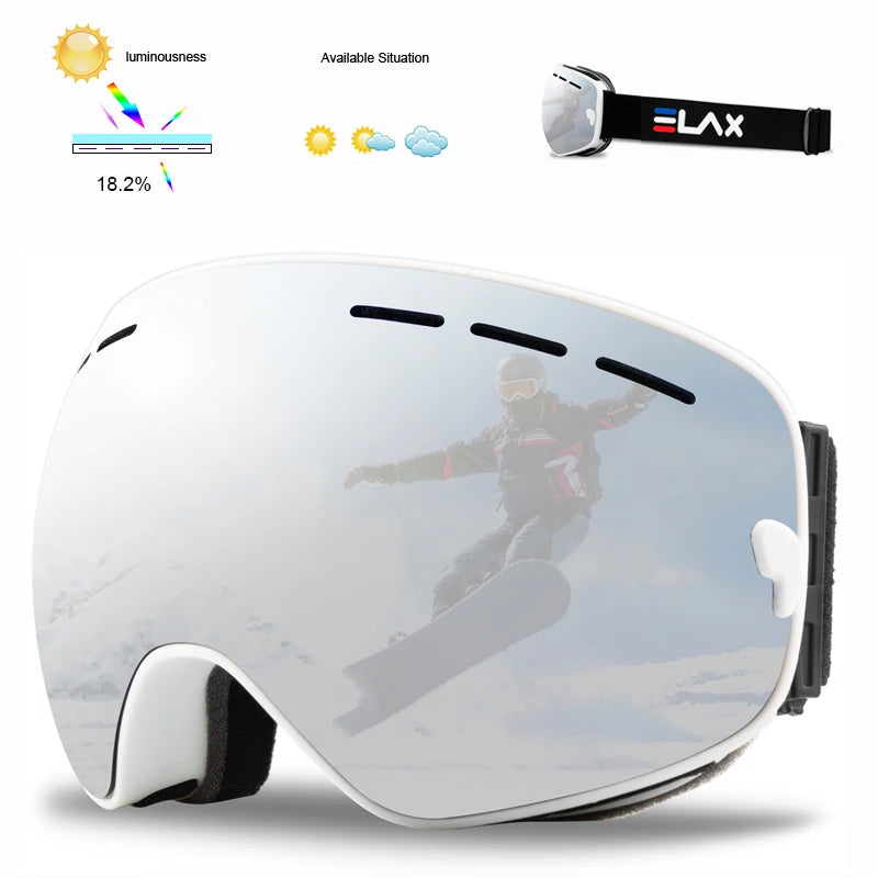 ELAX Double Layer Anti-Fog Ski & Snowboard Goggles