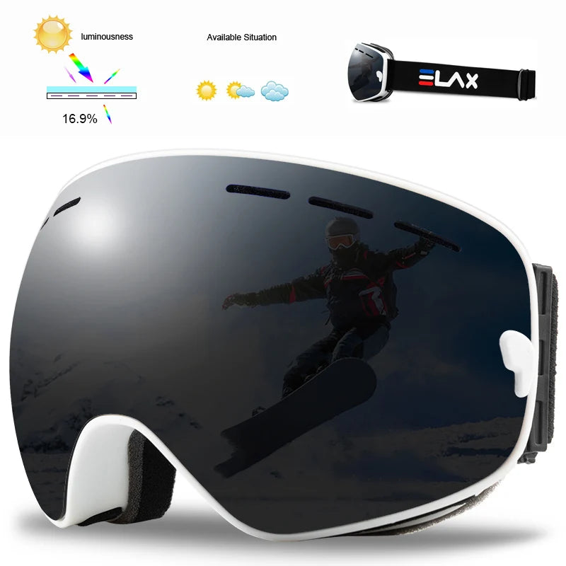 ELAX Double Layer Anti-Fog Ski & Snowboard Goggles