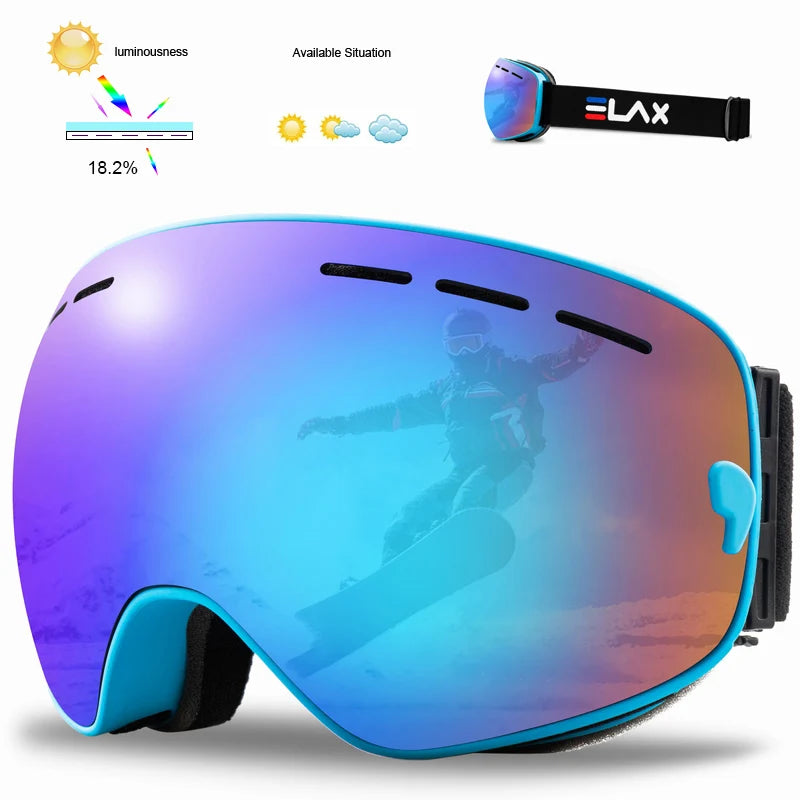 ELAX Double Layer Anti-Fog Ski & Snowboard Goggles