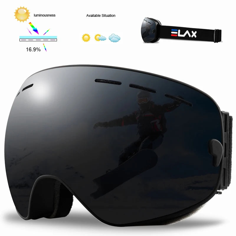 ELAX Double Layer Anti-Fog Ski & Snowboard Goggles