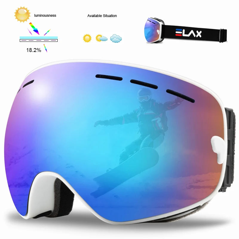 ELAX Double Layer Anti-Fog Ski & Snowboard Goggles