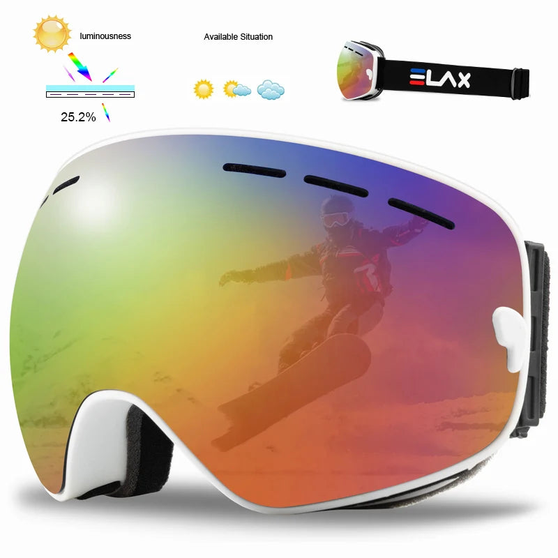ELAX Double Layer Anti-Fog Ski & Snowboard Goggles