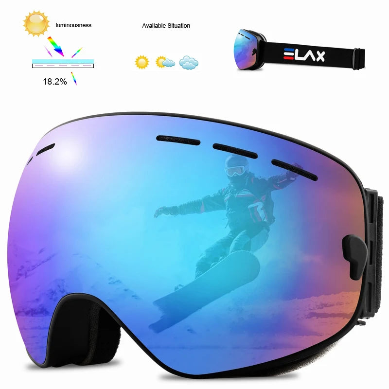 ELAX Double Layer Anti-Fog Ski & Snowboard Goggles
