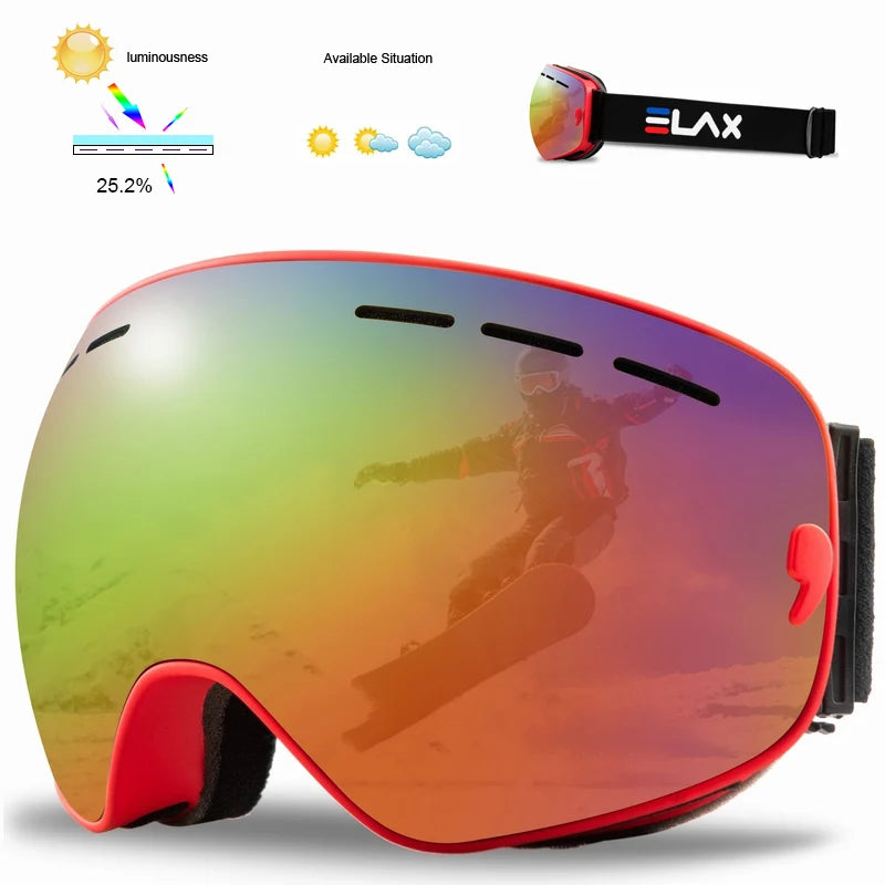 ELAX Double Layer Anti-Fog Ski & Snowboard Goggles