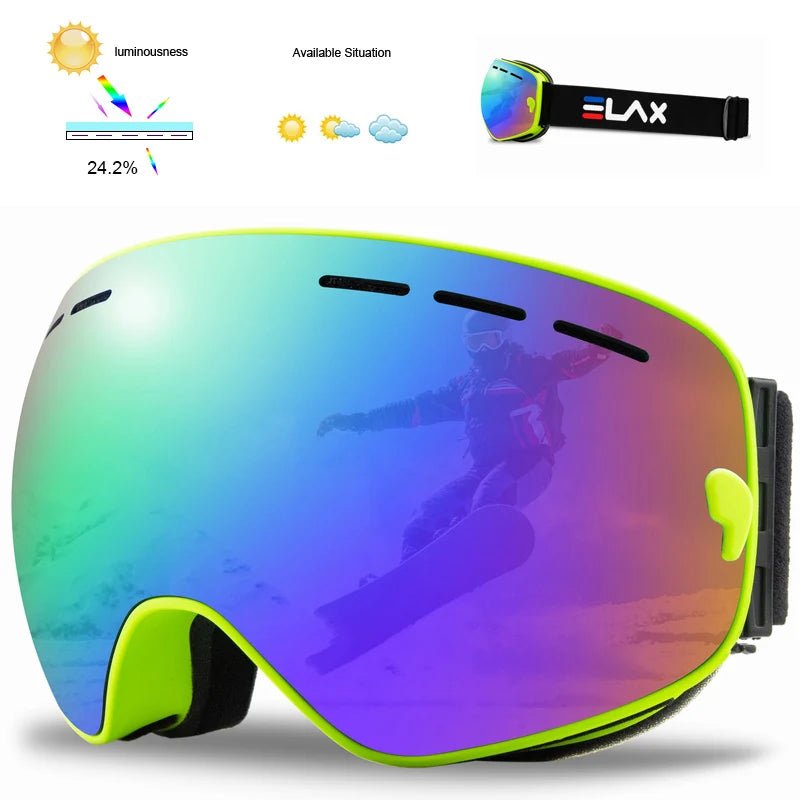 ELAX Double Layer Anti-Fog Ski & Snowboard Goggles