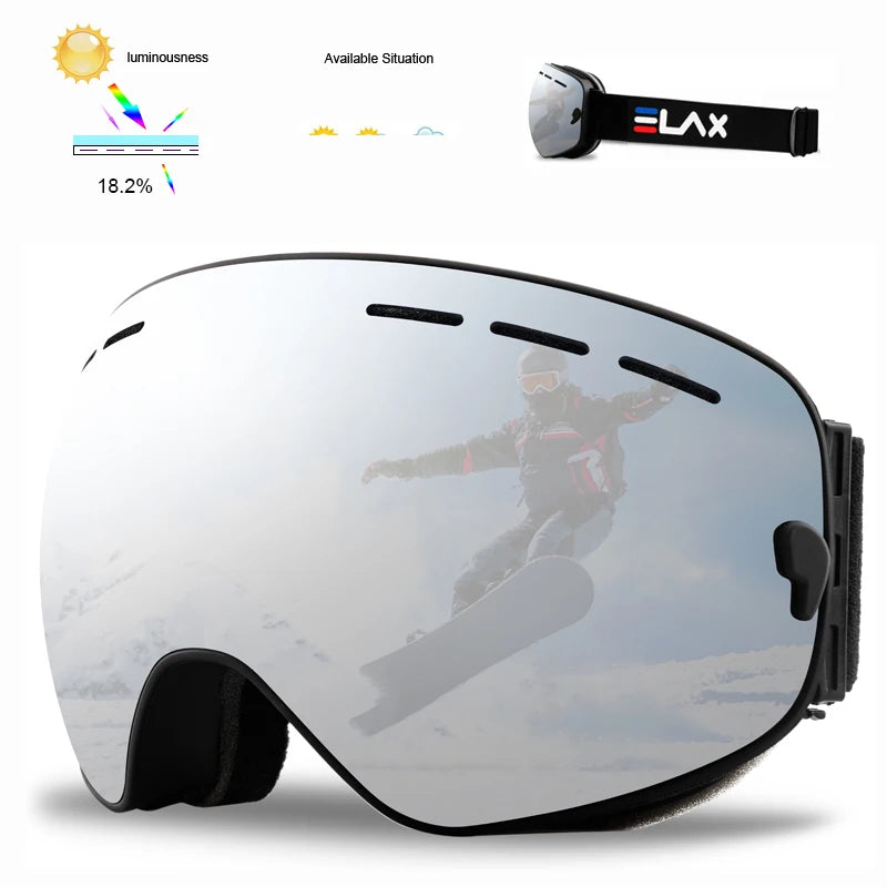 ELAX Double Layer Anti-Fog Ski & Snowboard Goggles