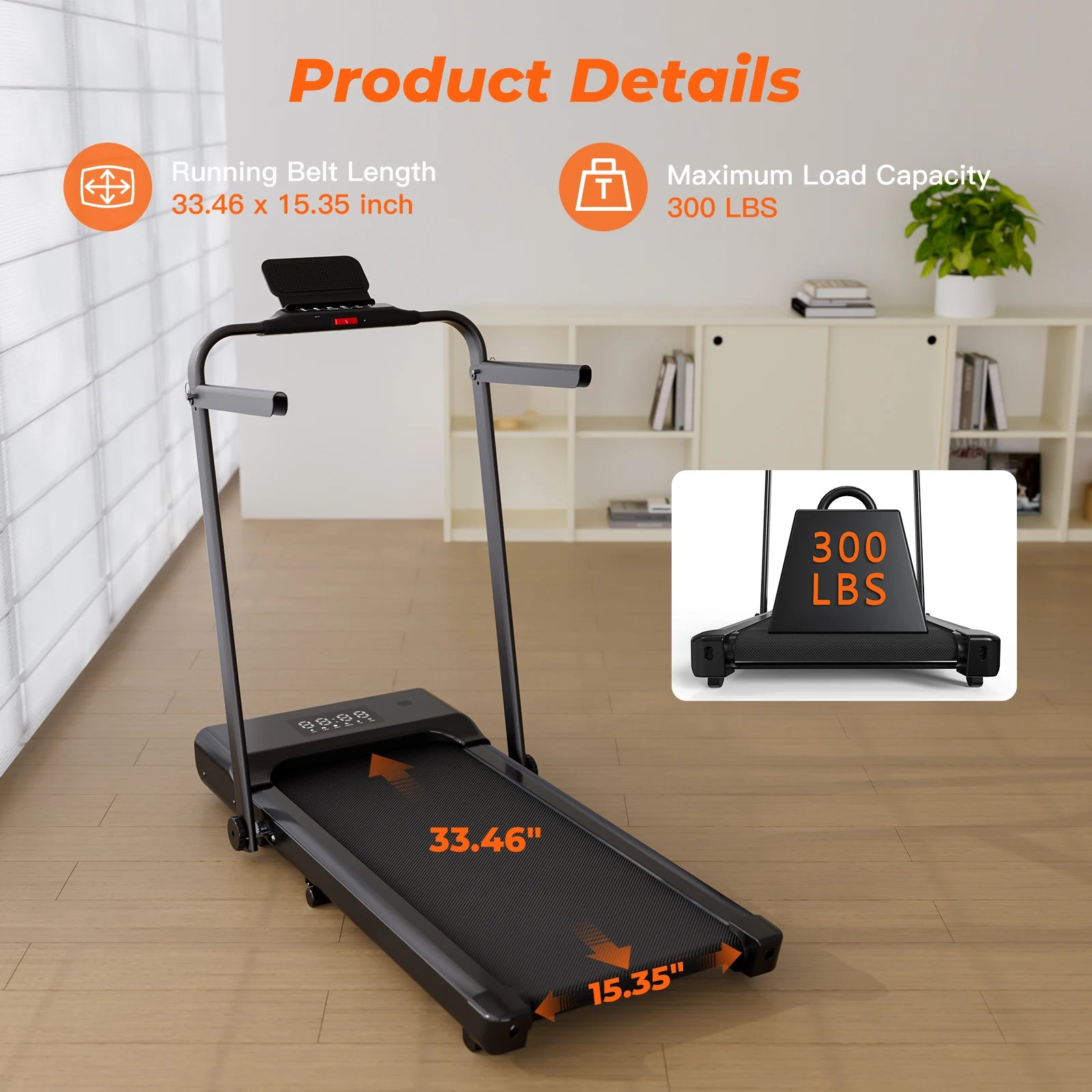 3.0HP Foldable Portable Treadmill with Incline