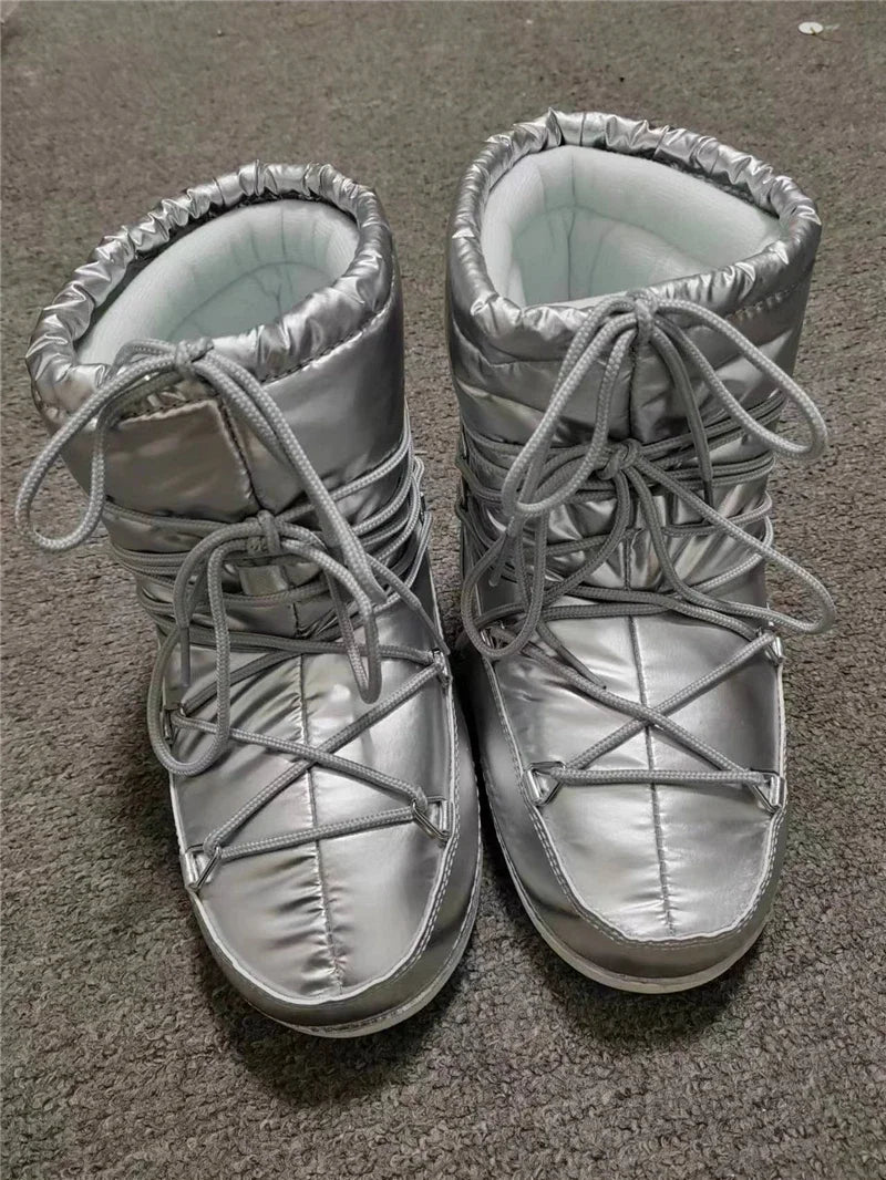 Women’s Winter Snow Boots – Waterproof Lace-Up Ankle Platform