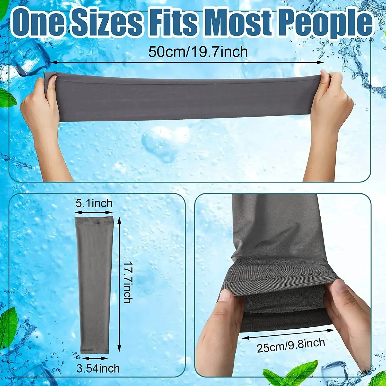 Outdoor Sun Protection Arm Sleeves – Reflective Ice Silk, 1 Pair