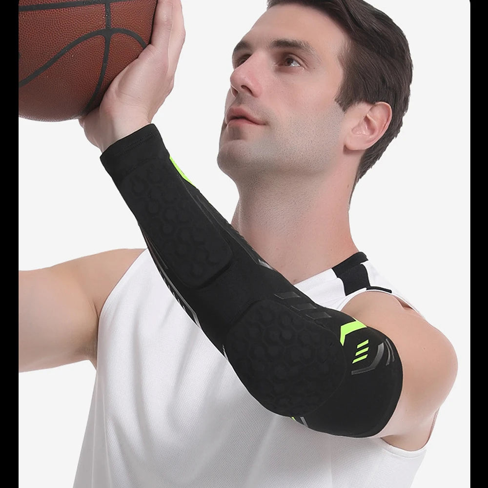 Sports Padded Arm Sleeve – Compression Elbow Guard for Basketball & More