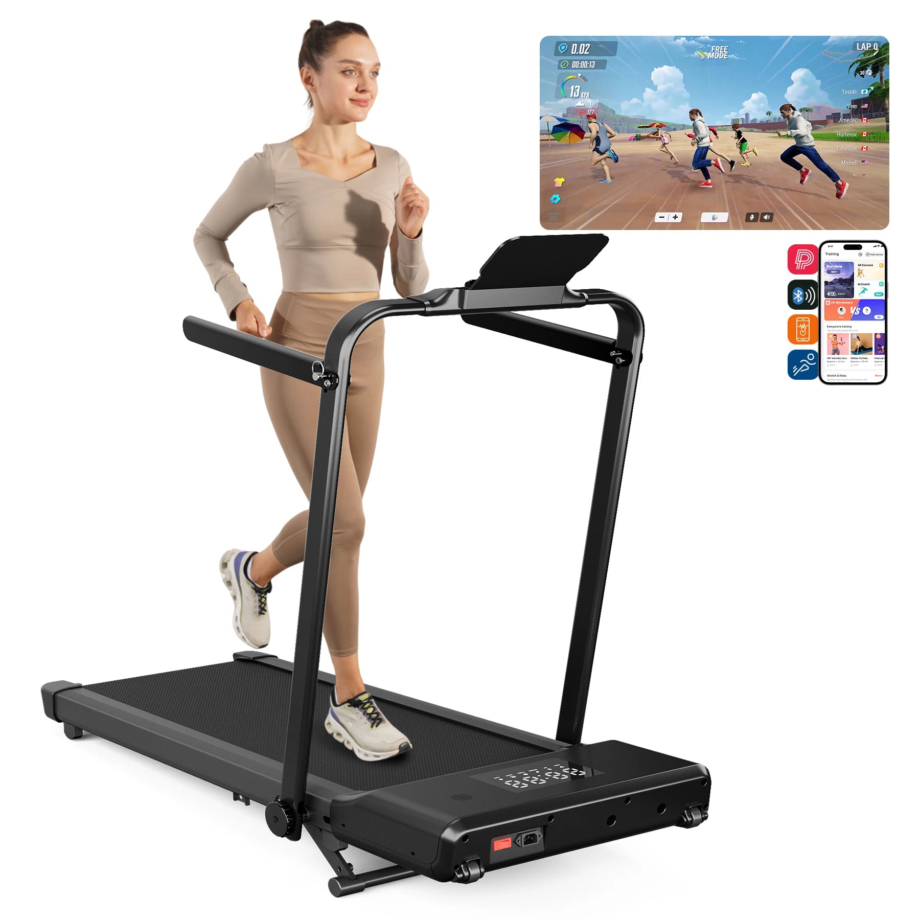 3.0HP Foldable Portable Treadmill with Incline