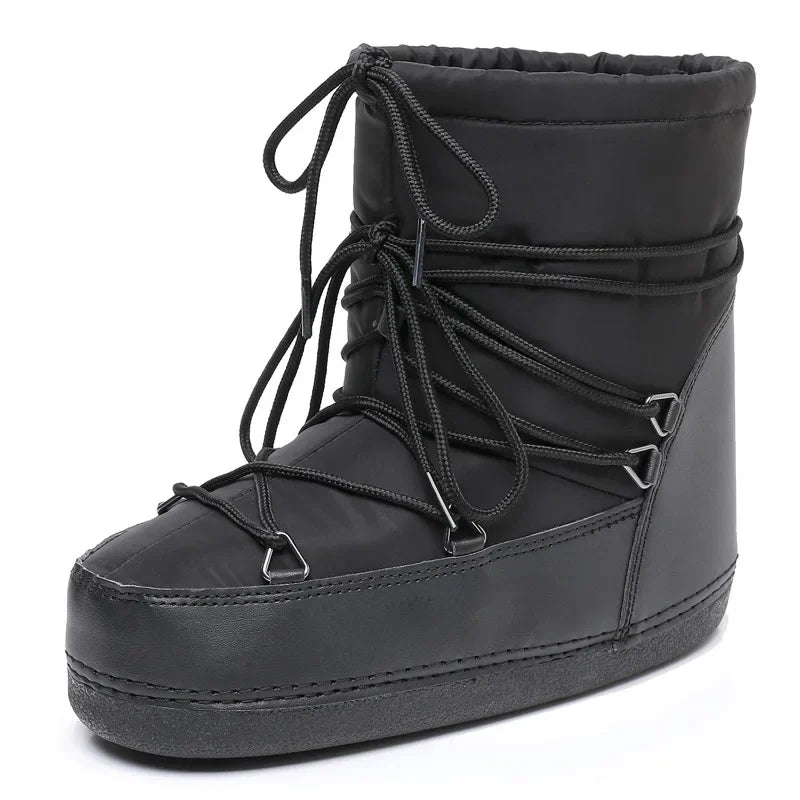 Women’s Winter Snow Boots – Waterproof Lace-Up Ankle Platform