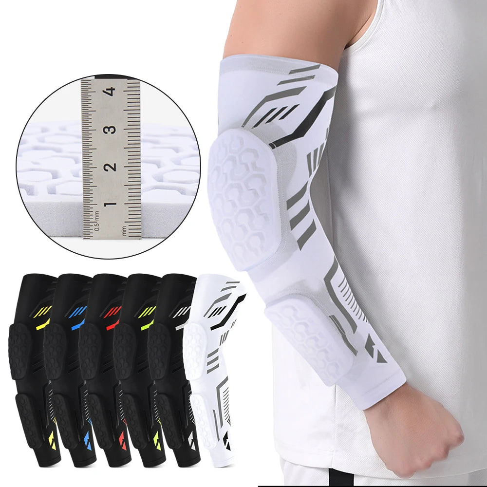 Sports Padded Arm Sleeve – Compression Elbow Guard for Basketball & More