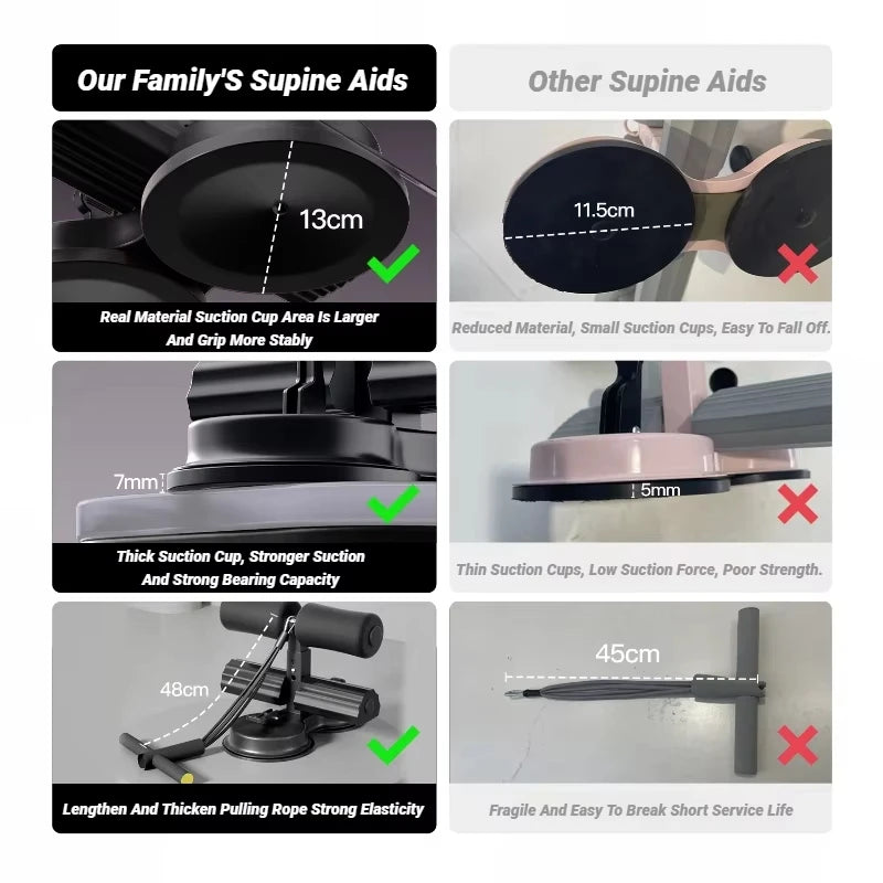 Adjustable Sit-Up Bar with Suction Cup