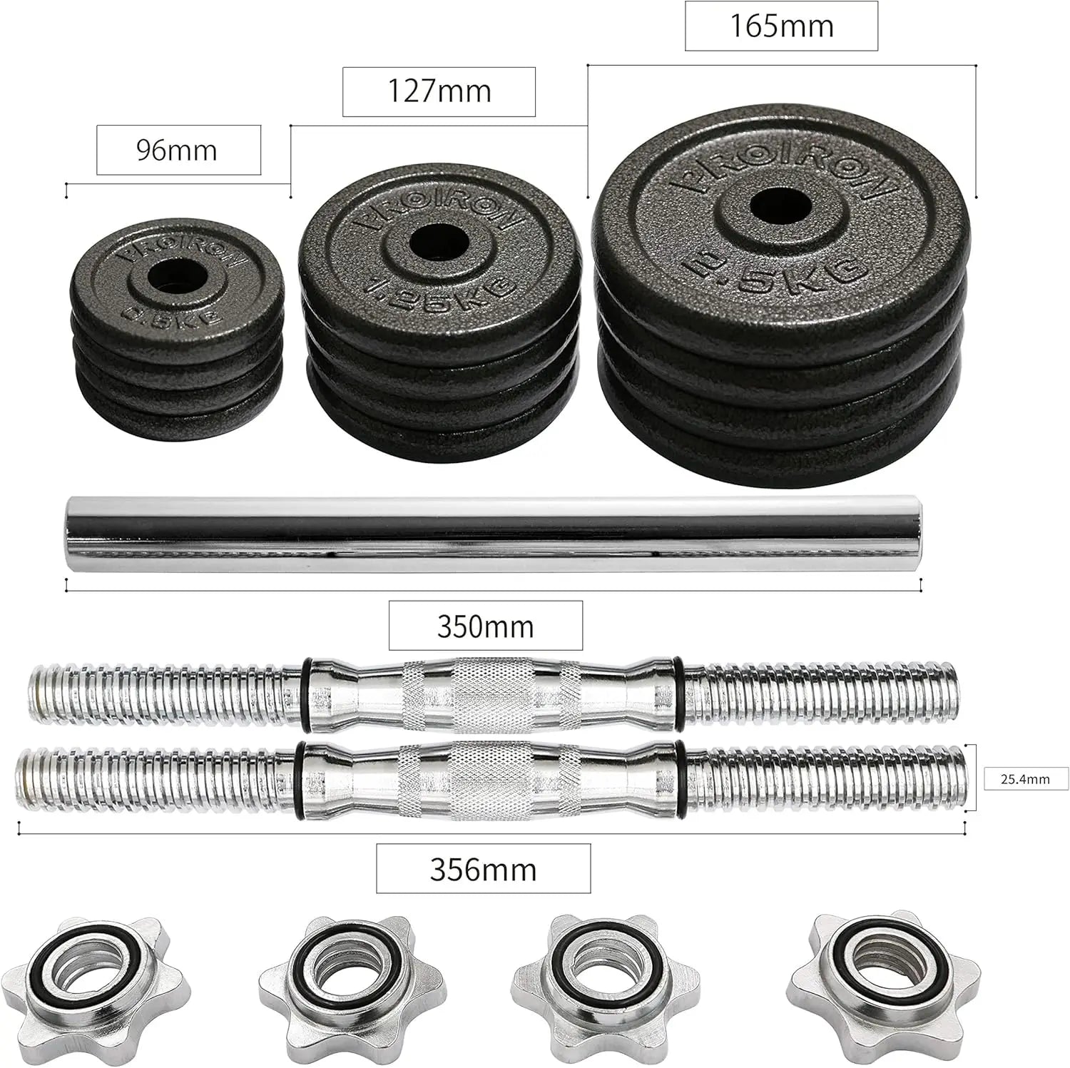 44Lbs Adjustable Cast Iron Dumbbell Set