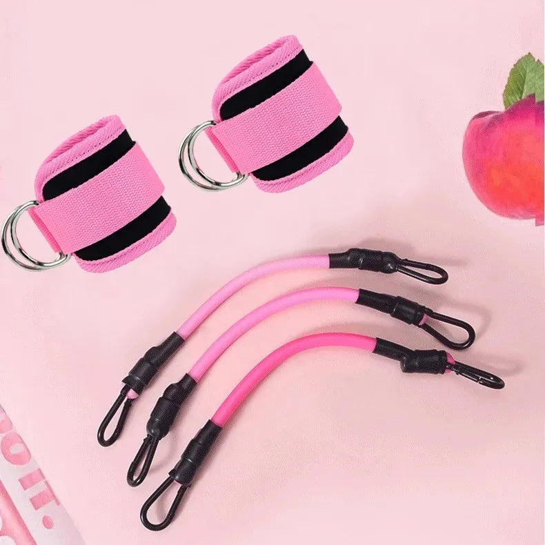TPE Resistance Bands with Ankle Straps – Fitness & Leg Training Set