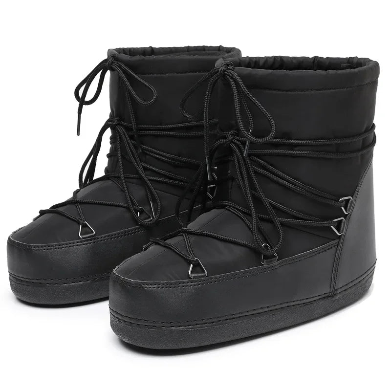 Women’s Winter Snow Boots – Waterproof Lace-Up Ankle Platform