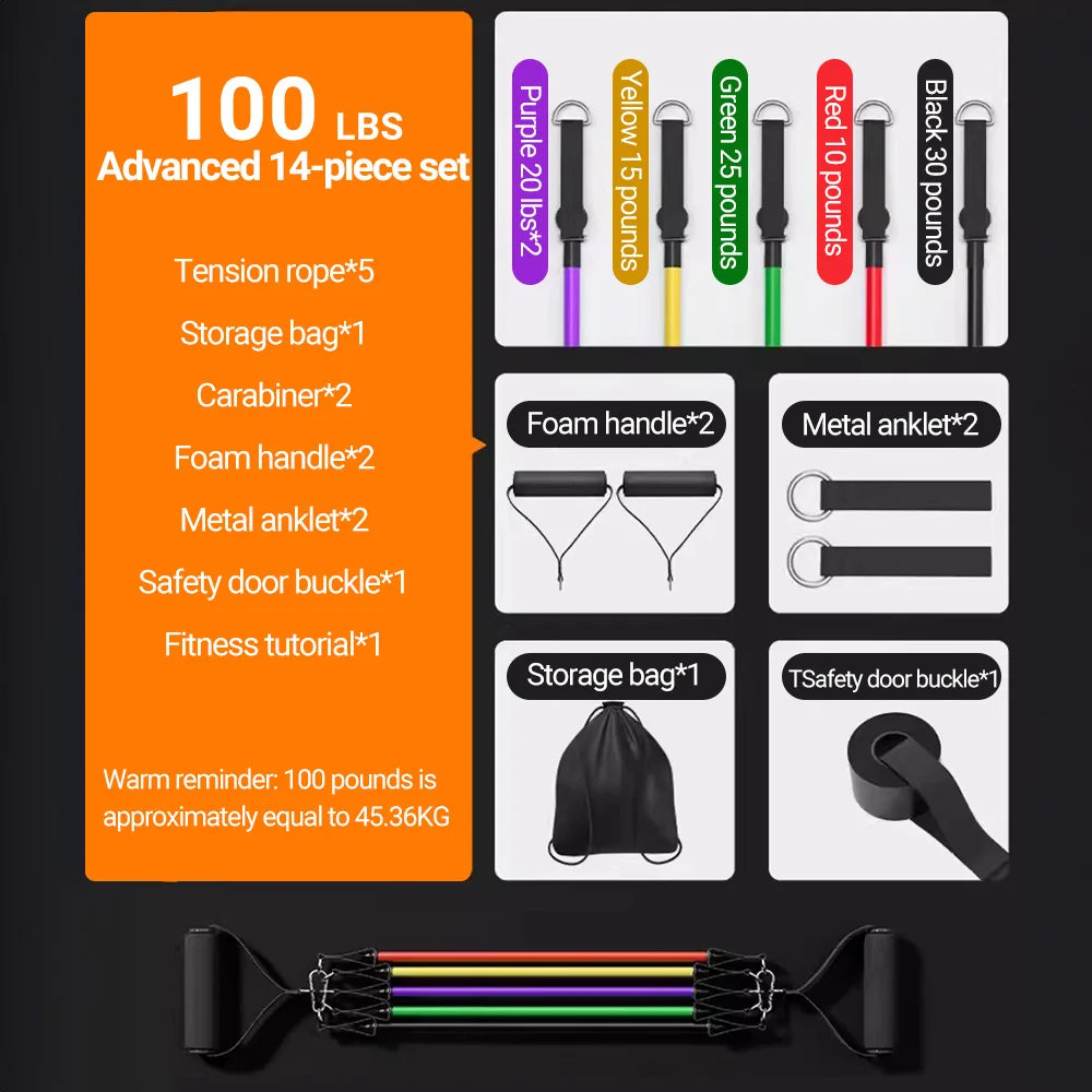 Resistance Bands Set (10–14pcs)