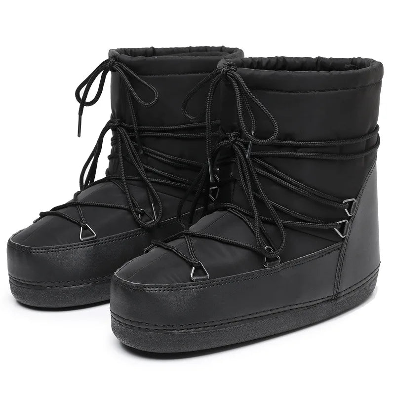 Women’s Winter Snow Boots – Waterproof Lace-Up Ankle Platform