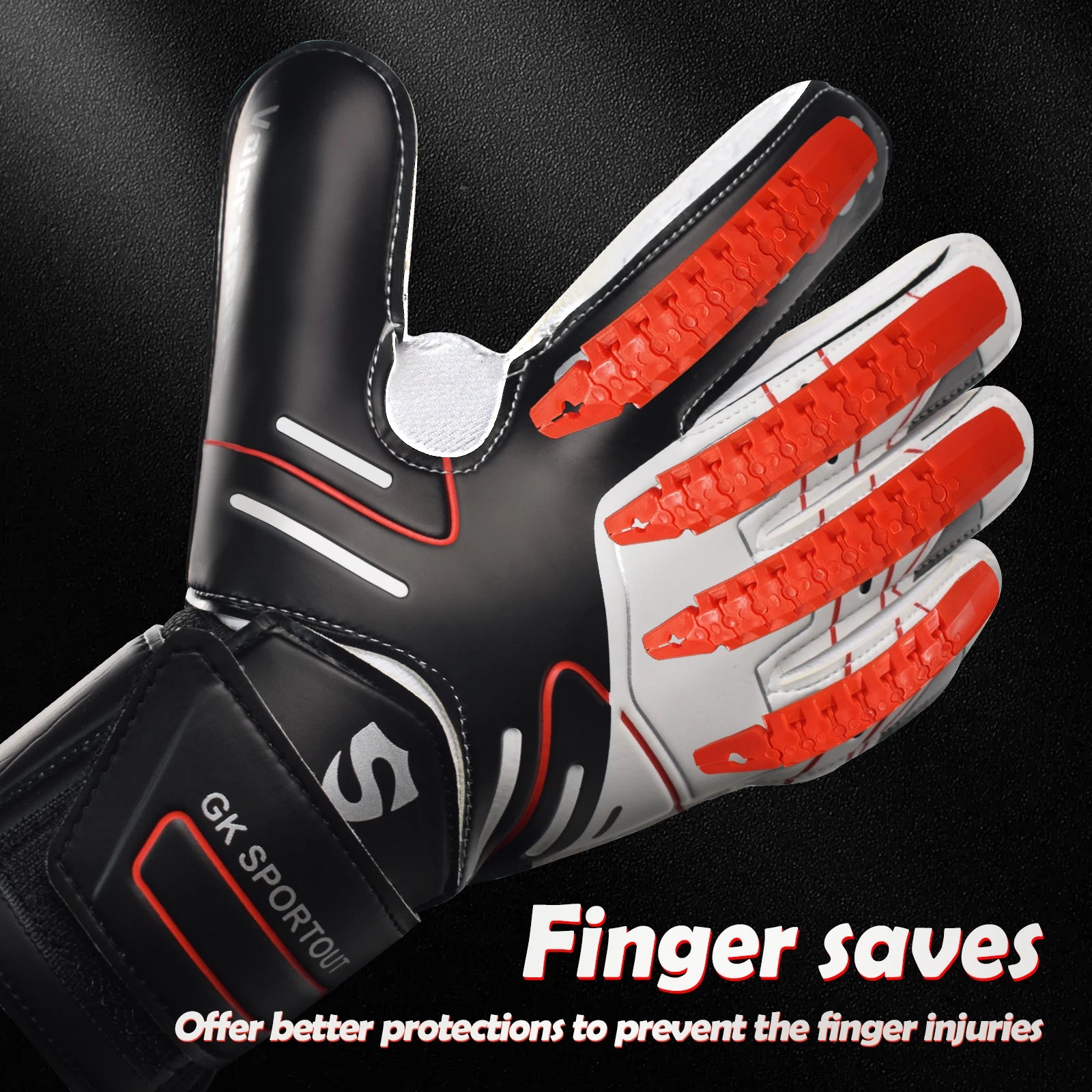 Sportout Goalkeeper Gloves – Youth & Adult Strong Grip with Finger Save