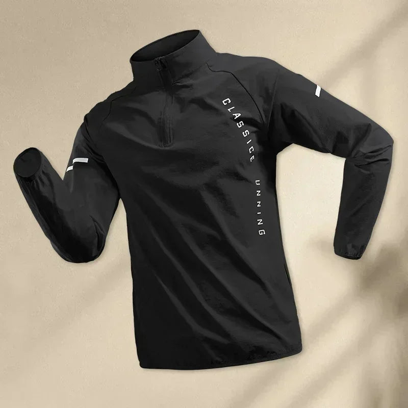 2025 Men’s Running Jacket – Zipper Hooded Sportswear for Training & Jogging