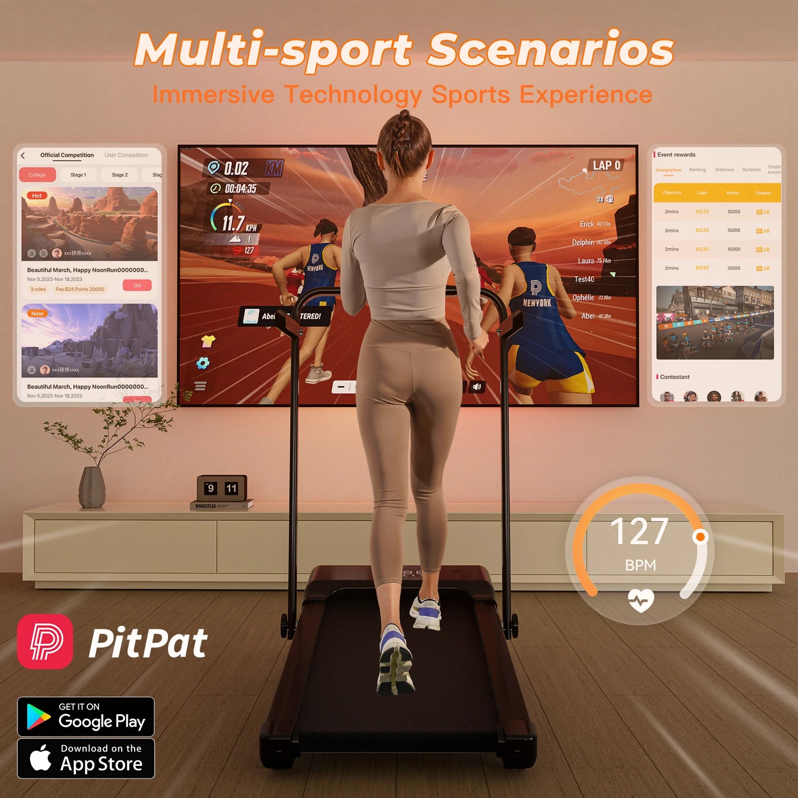 3.0HP Foldable Portable Treadmill with Incline