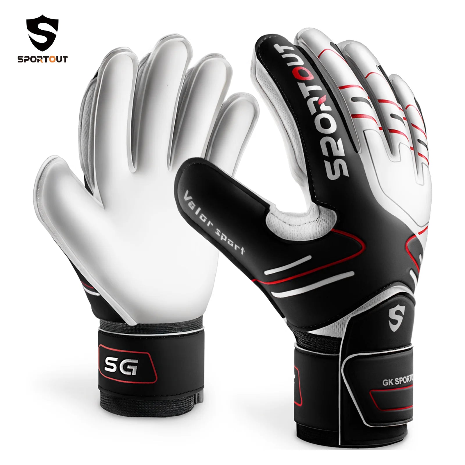 Sportout Goalkeeper Gloves – Youth & Adult Strong Grip with Finger Save