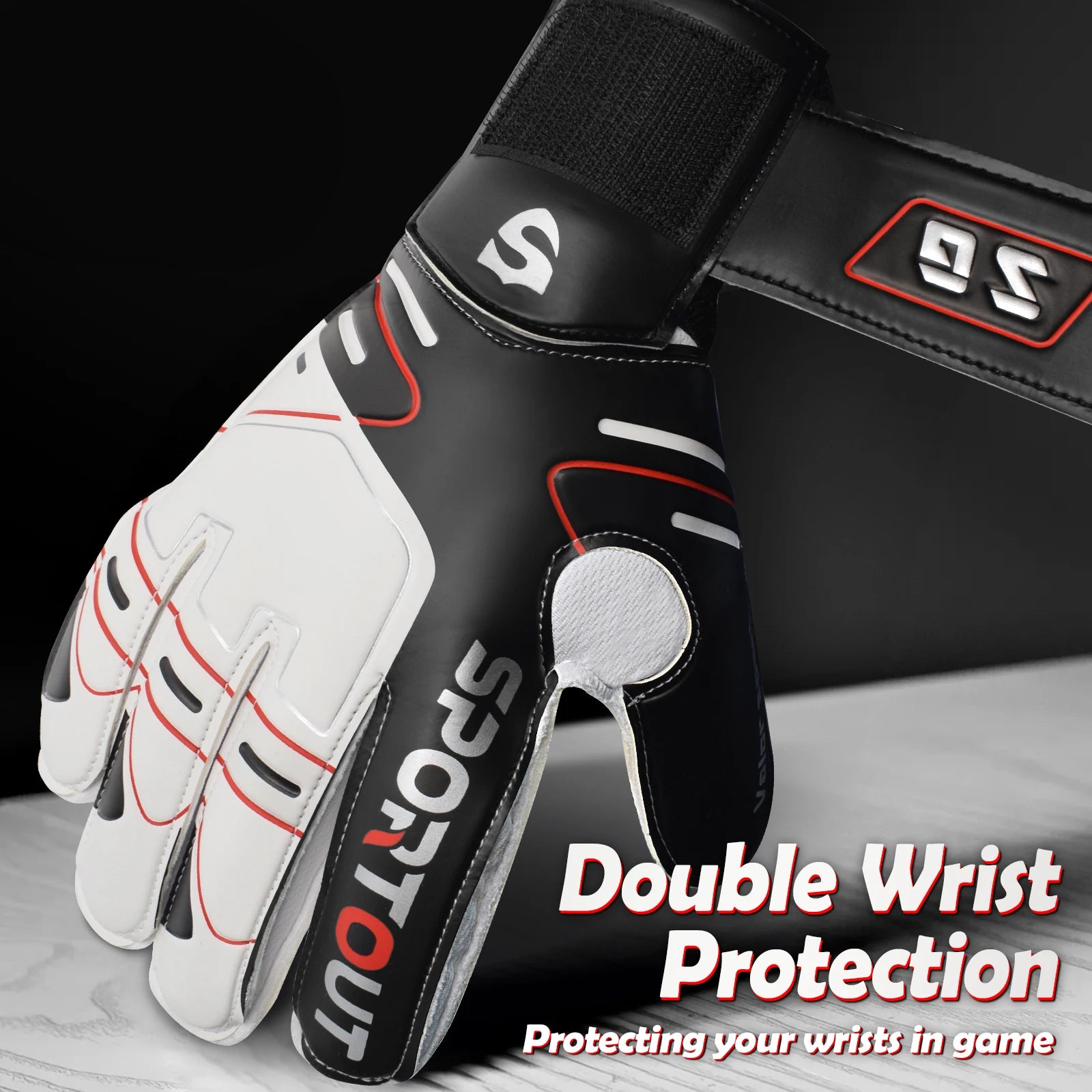 Sportout Goalkeeper Gloves – Youth & Adult Strong Grip with Finger Save