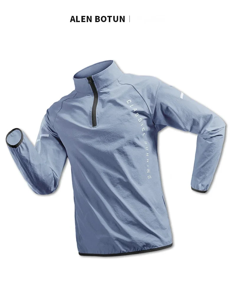 2025 Men’s Running Jacket – Zipper Hooded Sportswear for Training & Jogging