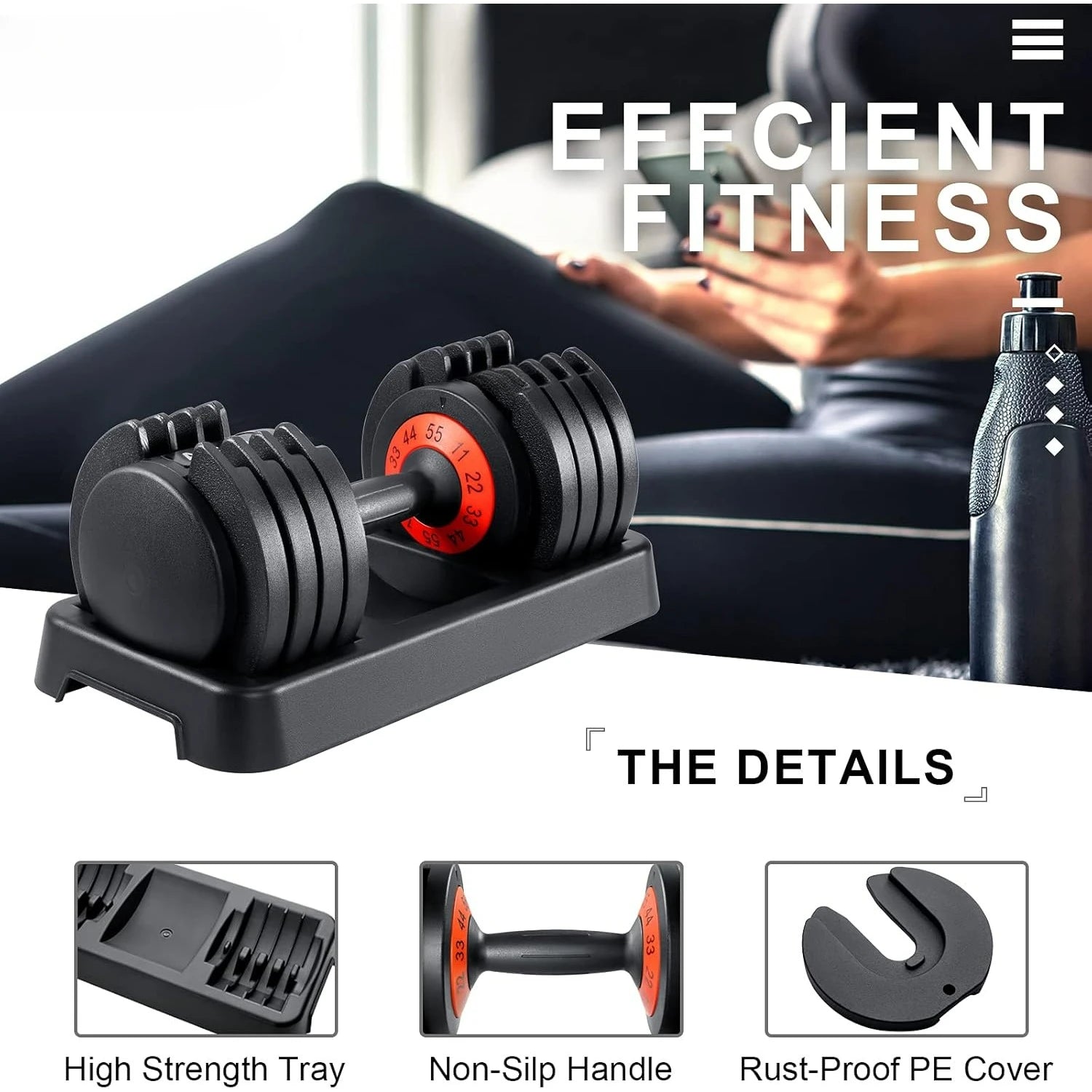 25/55 lbs Adjustable Dumbbell Set