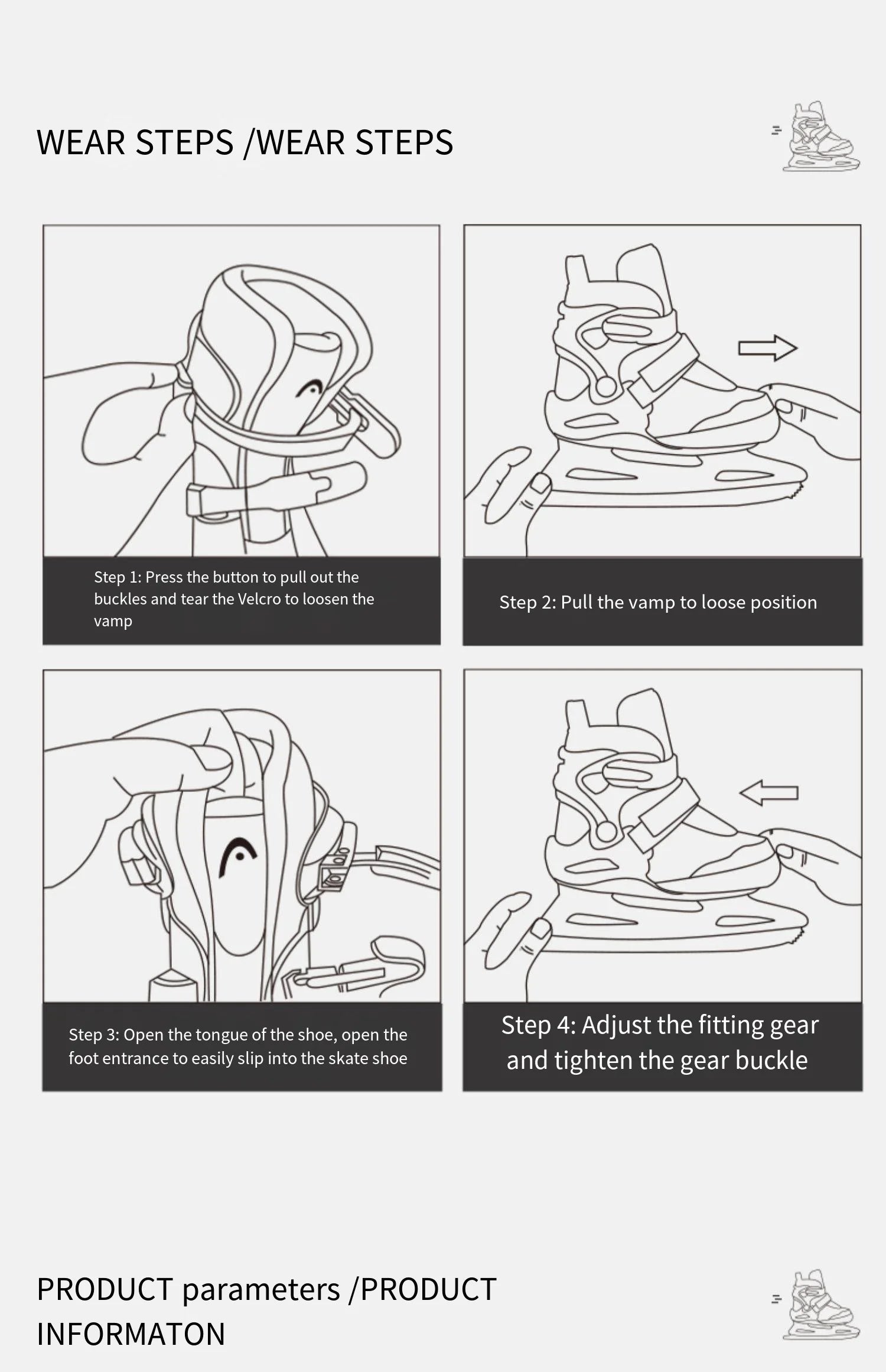 HEAD Adjustable Kids Figure & Ice Hockey Skates