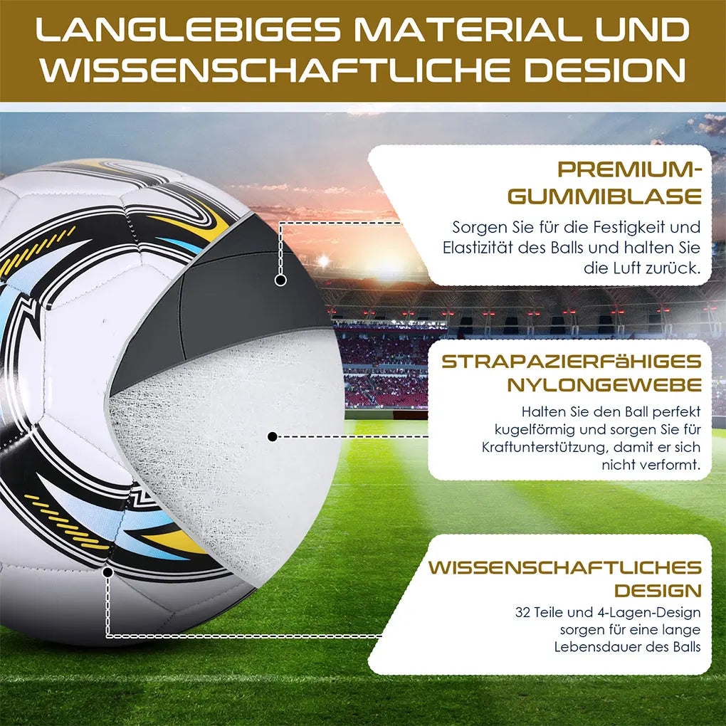 Official Size 5 Soccer Ball – PVC Wearproof Outdoor Training & Match