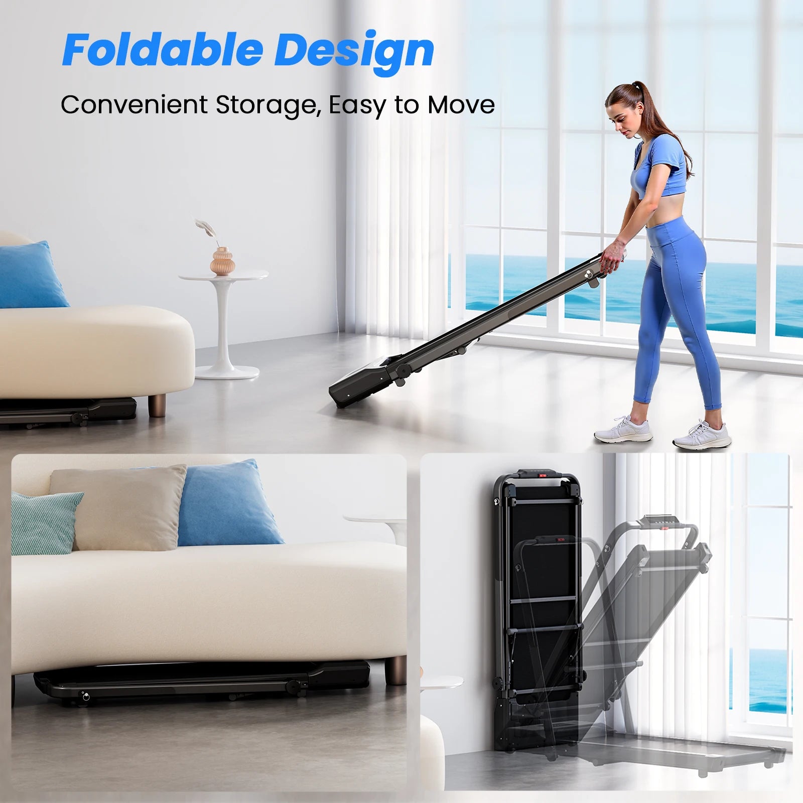 3.0HP Foldable Portable Treadmill with Incline