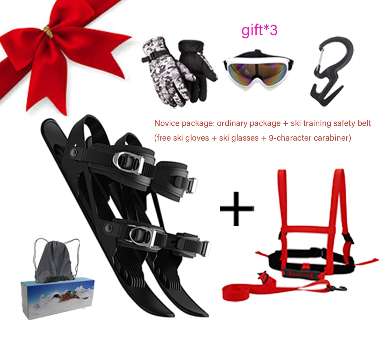 Mini Short Ski Shoes – Adjustable Portable Snow Boots for Adults
