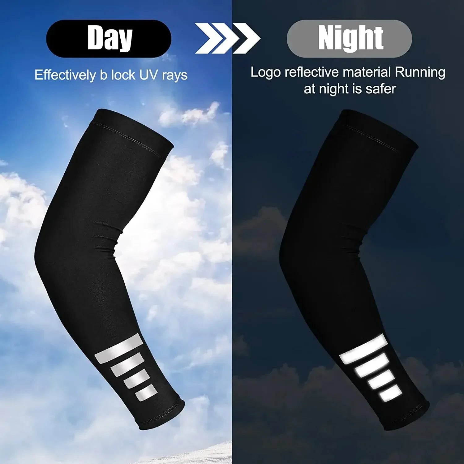 Outdoor Sun Protection Arm Sleeves – Reflective Ice Silk, 1 Pair
