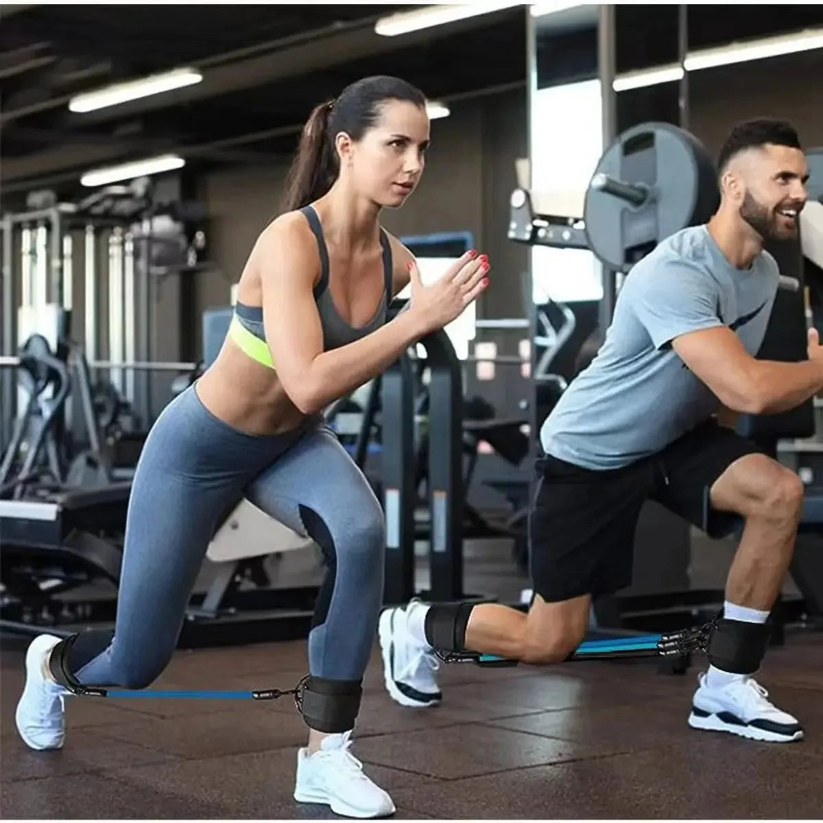 TPE Resistance Bands with Ankle Straps – Fitness & Leg Training Set