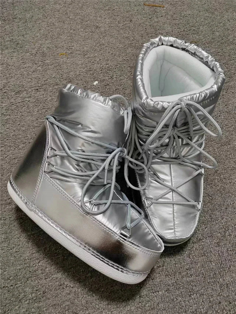 Women’s Winter Snow Boots – Waterproof Lace-Up Ankle Platform