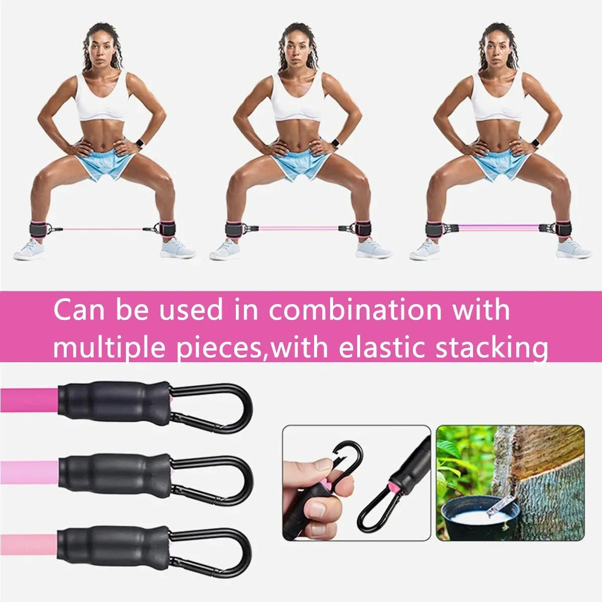 TPE Resistance Bands with Ankle Straps – Fitness & Leg Training Set