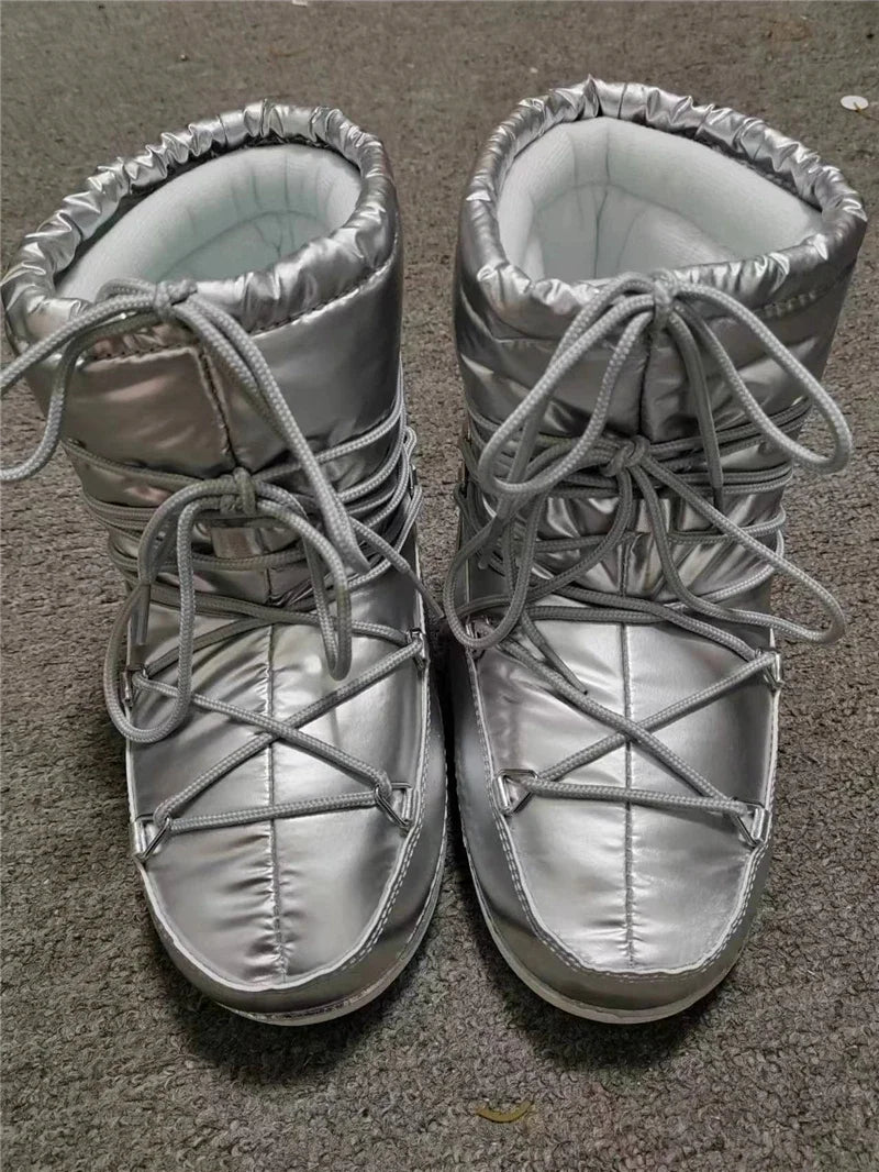 Women’s Winter Snow Boots – Waterproof Lace-Up Ankle Platform
