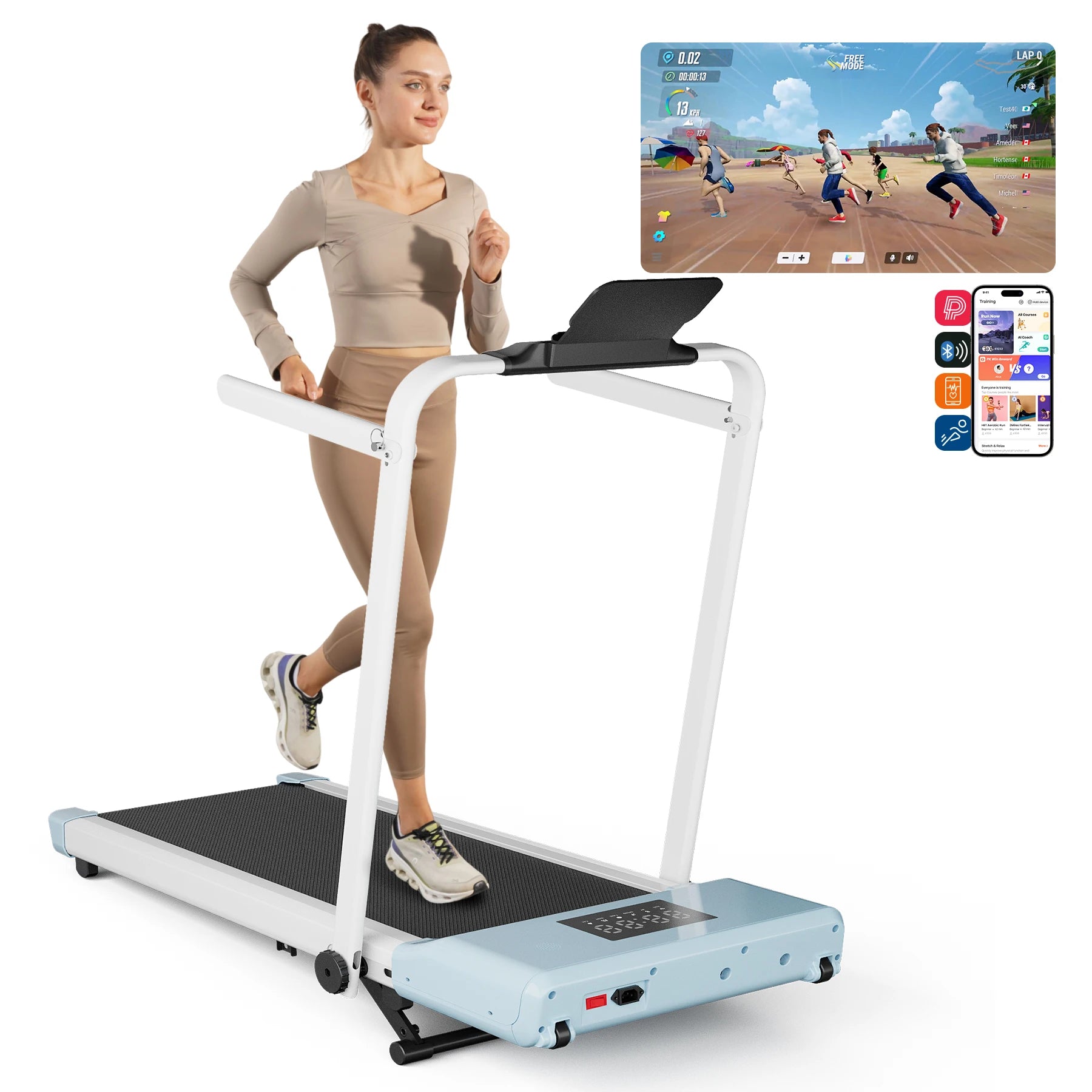 3.0HP Foldable Portable Treadmill with Incline