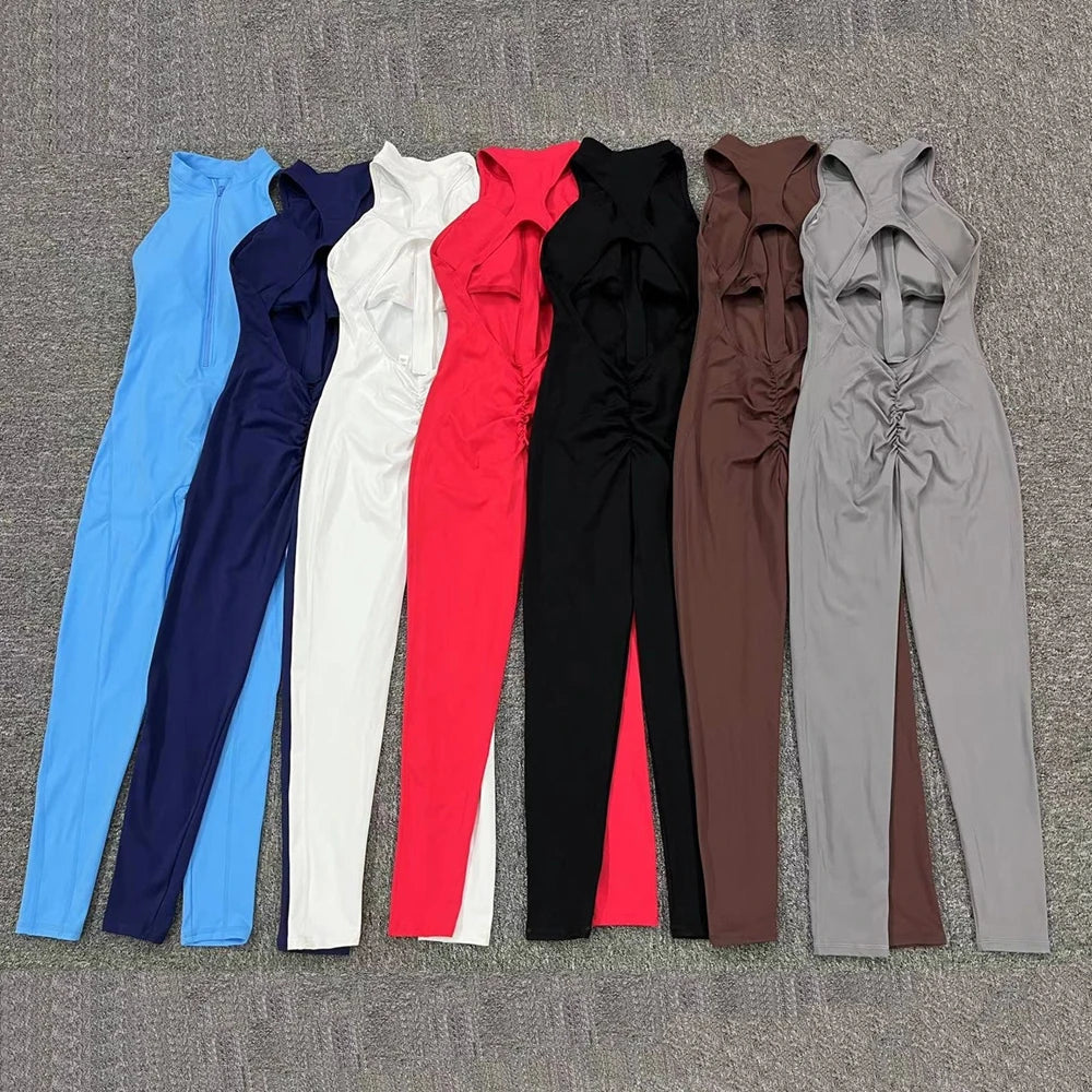 Women’s 2025 Deep V Yoga Jumpsuit