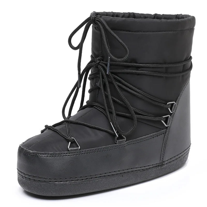 Women’s Winter Snow Boots – Waterproof Lace-Up Ankle Platform