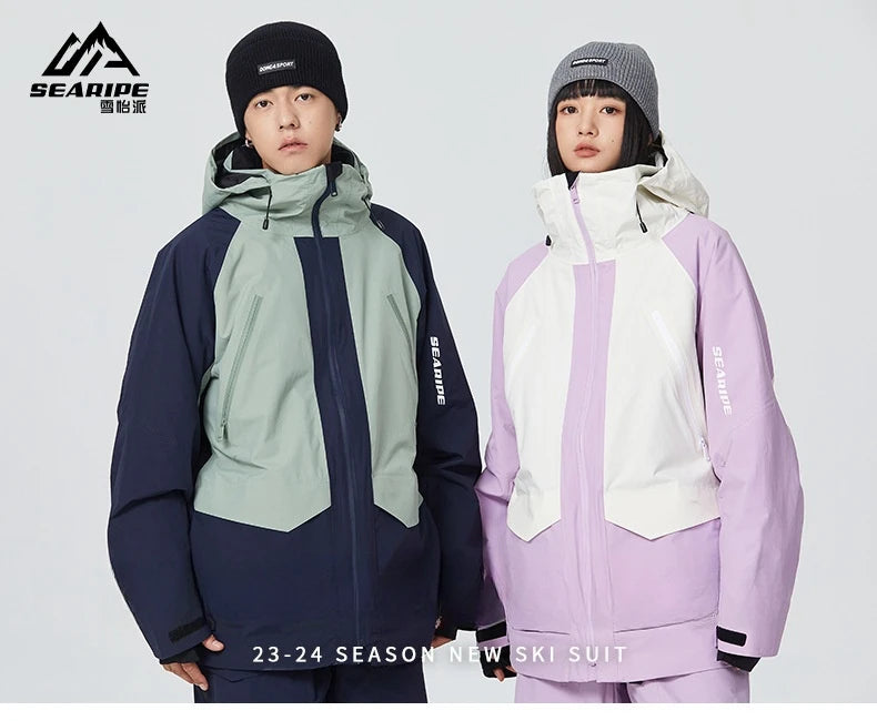 SEARIPE Unisex Ski Jacket – Waterproof Windproof Snowboard Coat