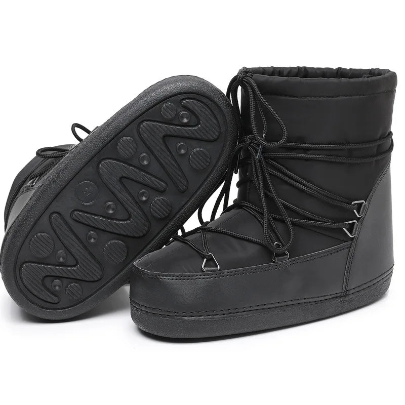 Women’s Winter Snow Boots – Waterproof Lace-Up Ankle Platform