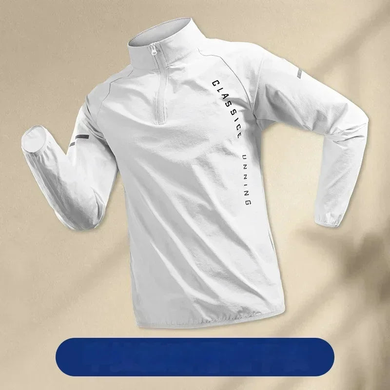 2025 Men’s Running Jacket – Zipper Hooded Sportswear for Training & Jogging
