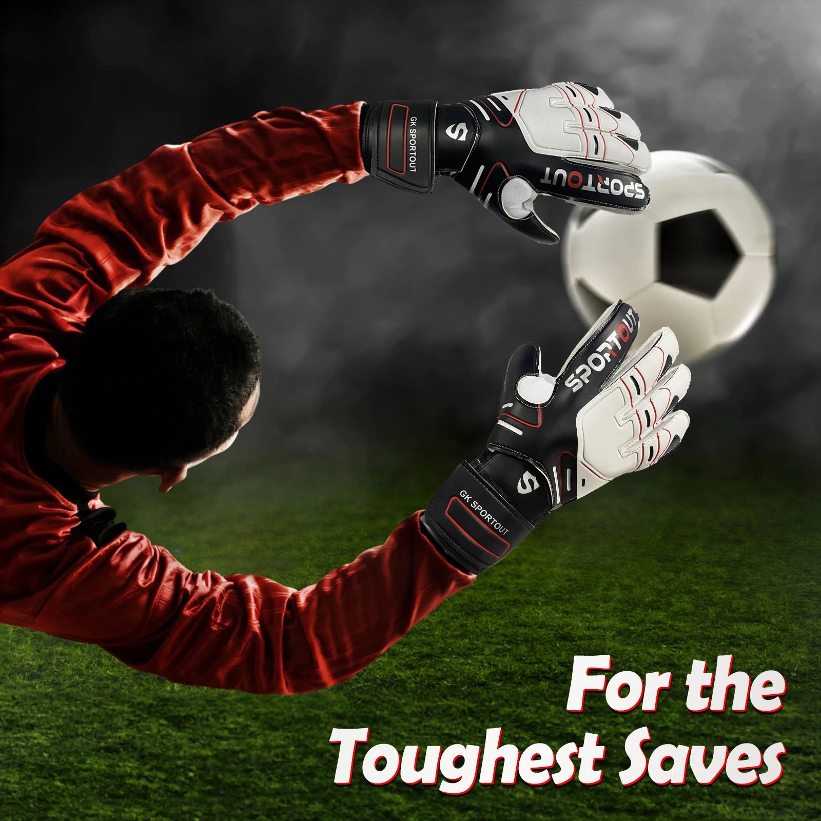 Sportout Goalkeeper Gloves – Youth & Adult Strong Grip with Finger Save