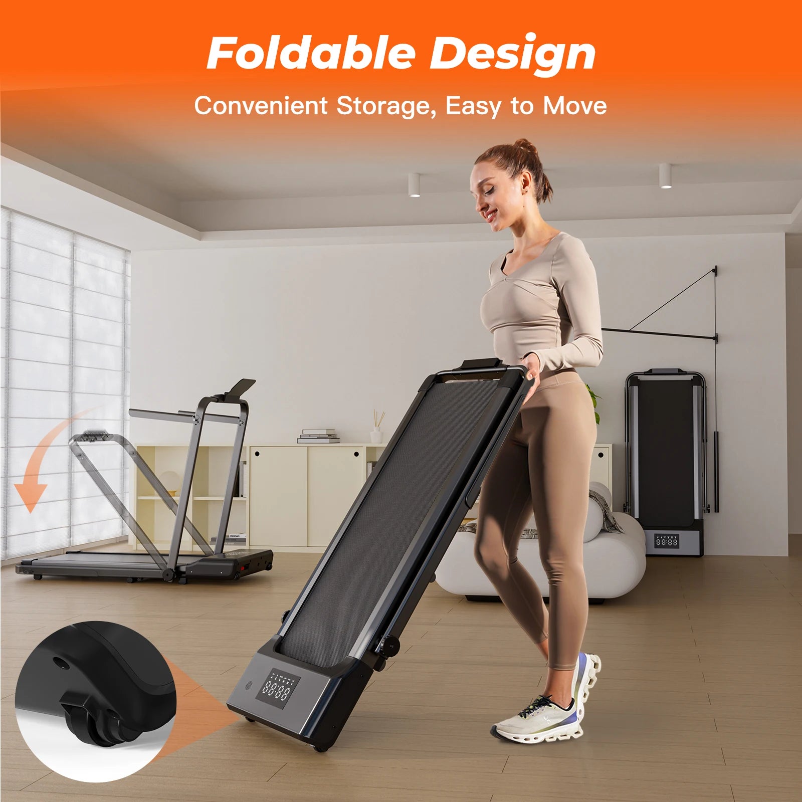 3.0HP Foldable Portable Treadmill with Incline