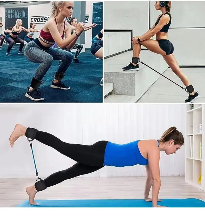TPE Resistance Bands with Ankle Straps – Fitness & Leg Training Set