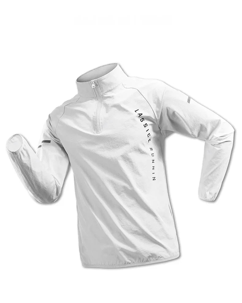 2025 Men’s Running Jacket – Zipper Hooded Sportswear for Training & Jogging